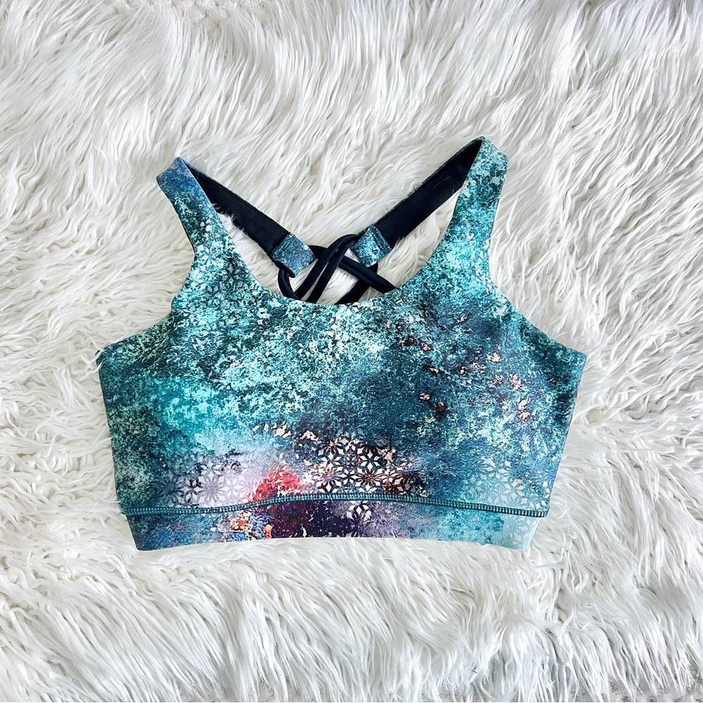 Calia teal pattern sports bra